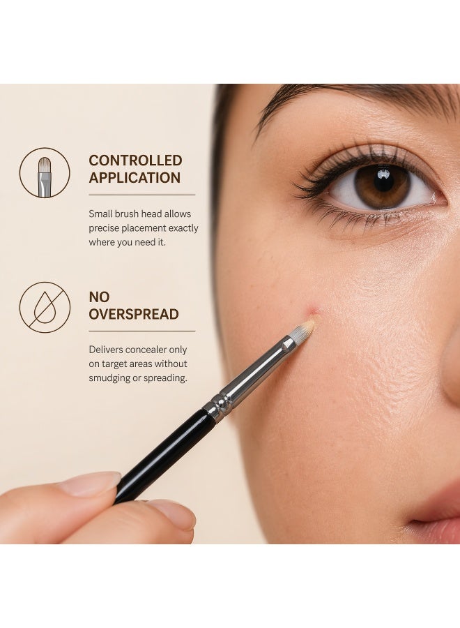 Spot Concealer Brush – Precision Concealer Brush for Blemishes & Acne – Small Detail Makeup Brush for Targeted Coverage, Under Eye & Dark Spots – Seamless Blending, Natural Finish – Milana Leesa - Image 4