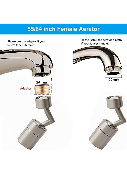TOP SELECT Top Select Kitchen Sink Faucet Aerator Splash Filter Faucet Extender Sprayer Modes 720 Degree Rotatable Bubbler Aerator Faucet Sprayer Attachment Female Thread  - Image 2