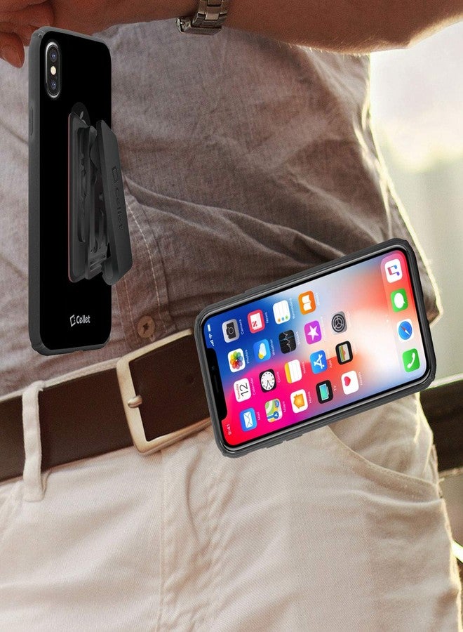 سيليت حامل هاتف محمول شديد التحمل - جراب هاتف بمشبك حزام دوار قابل للتعديل بزاوية 360 درجة (اللون: أسود) من سيليت - Image 2