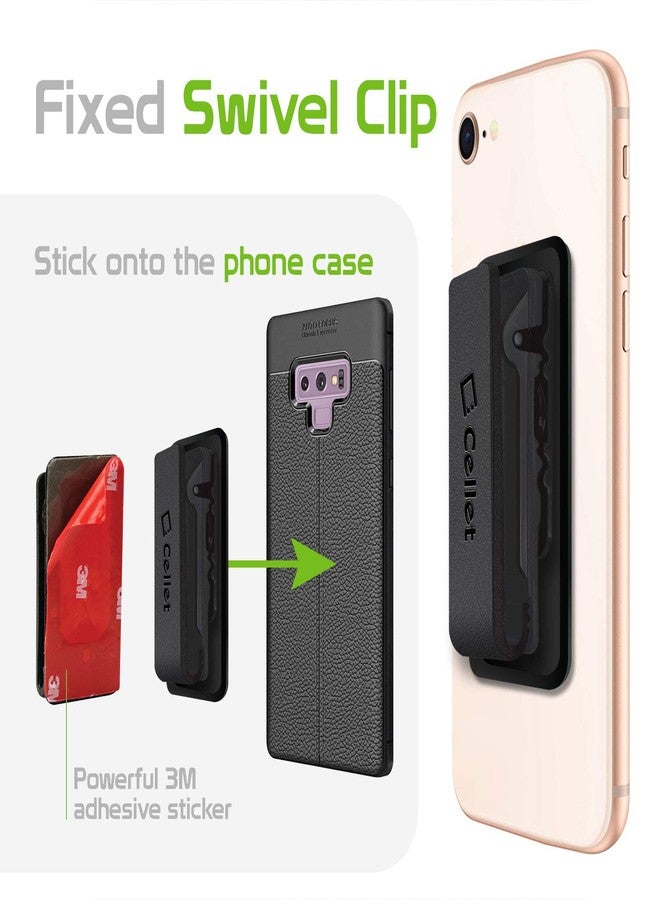 سيليت حامل هاتف محمول شديد التحمل - جراب هاتف بمشبك حزام دوار قابل للتعديل بزاوية 360 درجة (اللون: أسود) من سيليت - Image 4