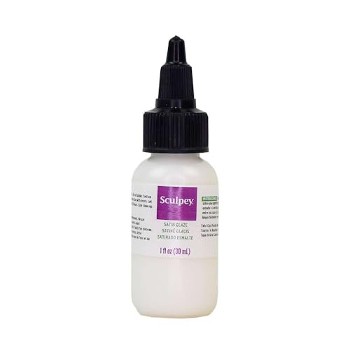 Sculpey Satin Glaze Non Toxic 1 fl oz bottle with precise flow twist cap Will add a satin finish to your baked polymer ovenbake clay creations - Image 1