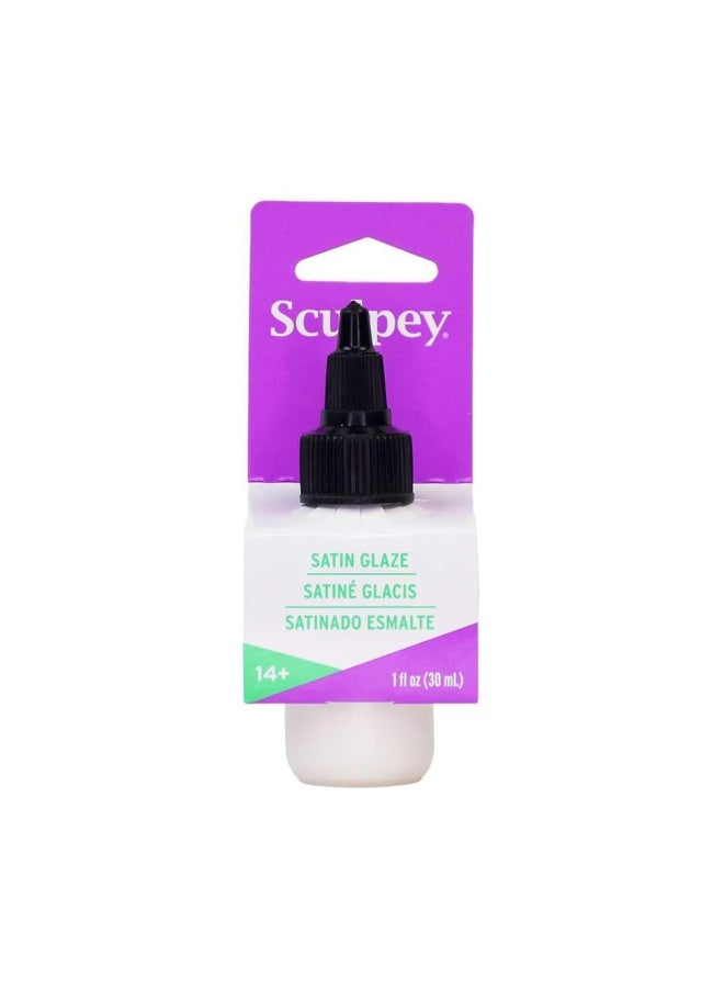 Sculpey Satin Glaze Non Toxic 1 fl oz bottle with precise flow twist cap Will add a satin finish to your baked polymer ovenbake clay creations - Image 2