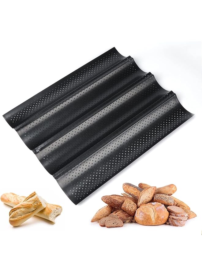 S-TOP Bread Pan Non-Stick Perforated French Baguette Mold For Baking Loaves Tray Silicone Mould Molds 4 - Image 1