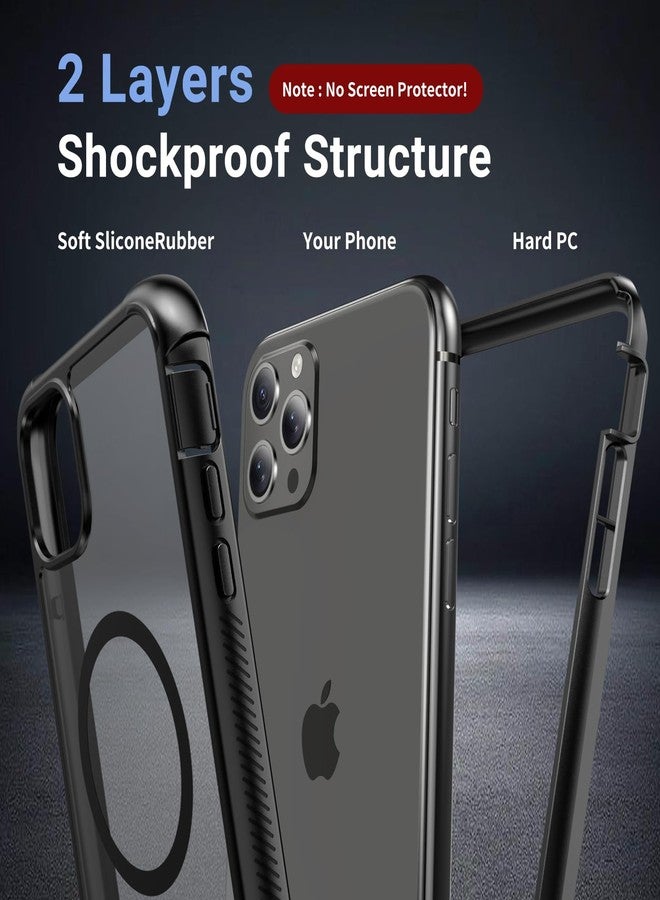 jaroco for iPhone 11 Pro Max case, [Compatible with MagSafe][Military Grade Drop Protection][Heavy Duty Protection][Non-Slip][Shockproof] with 2-Layer Durable Bumper Phone Case 6.5''-Black - Image 2