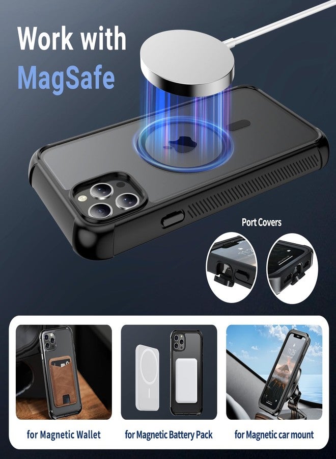 jaroco for iPhone 11 Pro Max case, [Compatible with MagSafe][Military Grade Drop Protection][Heavy Duty Protection][Non-Slip][Shockproof] with 2-Layer Durable Bumper Phone Case 6.5''-Black - Image 4