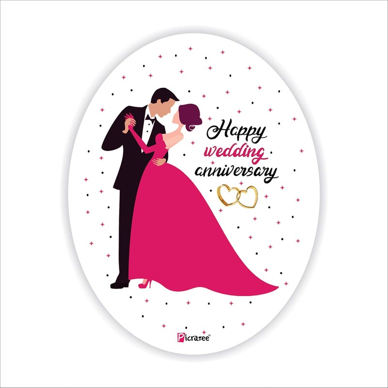 PICRAZEE PICRAZEE Happy Wedding for Couples Friends Parents Relatives Printed 1 pc 12 x 12 Cushion with Filler 2 pc White Coffee Mug 1 pc Fridge Magnet - Image 4