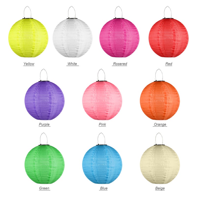 Solar Operated LEDs Outdoor Lantern Hanging Light Decorative Lantern 300mm/ 12inches IP65 Water Resistance Built-in 600mAh Rechargeable Cell for Garden Yard Patio Wedding Party Decoration - Image 5