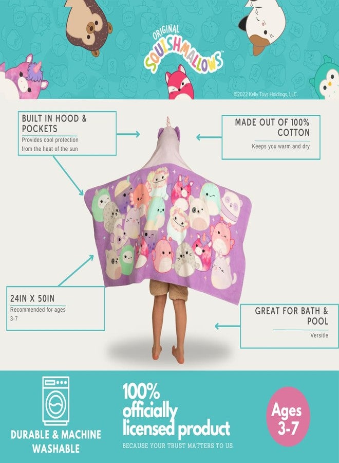 Franco Squishmallows Kids Super Soft Bath/Pool/Beach Soft Cotton Terry Hooded Towel Wrap, 24 in x 50 in, (Officially Licensed Product) By Franco - Image 3