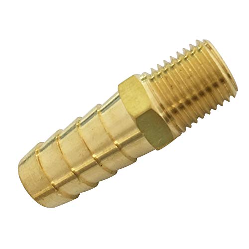 TL TOOLEGIN Barb Adapter 1/8" NPT Male x 3/8" Barbed Brass Hose Fitting 5pcs - Image 2