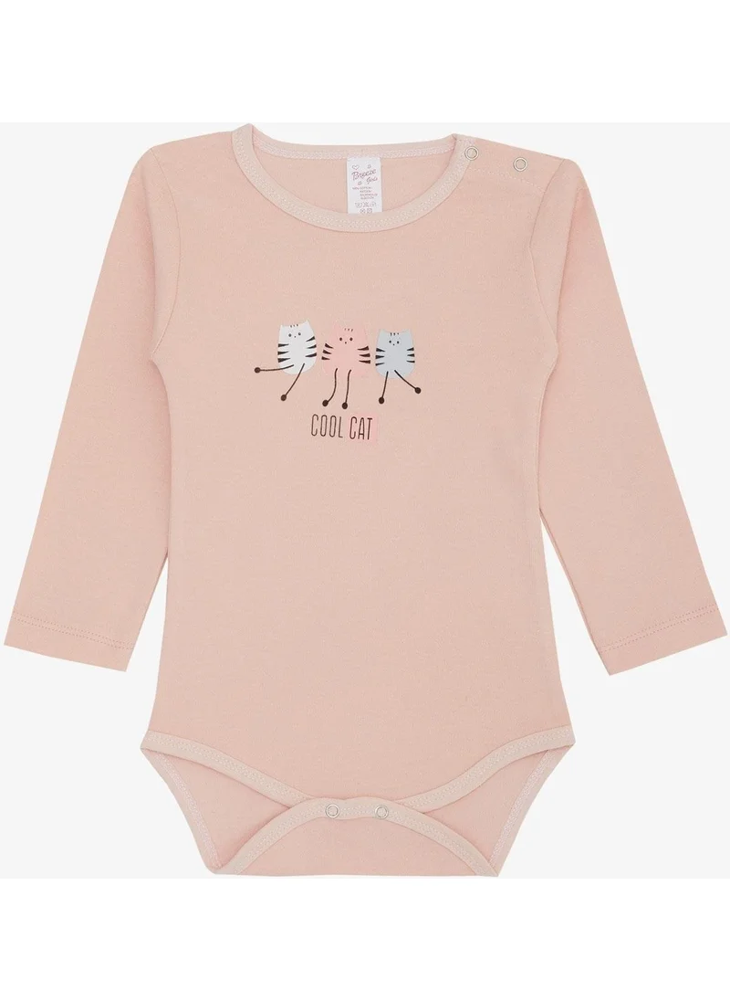 Breeze Baby Girl Snap Bodysuit Cool Kittens Printed 9 Months-3 Years, Powder