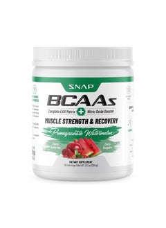 SNAP SUPPLEMENTS Snap BCAA Powder Essential Amino Supplement with Nitric Oxide Booster - Pre Workout Powder, Recovery Supplements Post Workout, Muscle Strength, BCAA for Women & Men (30 Servings)  - Image 1