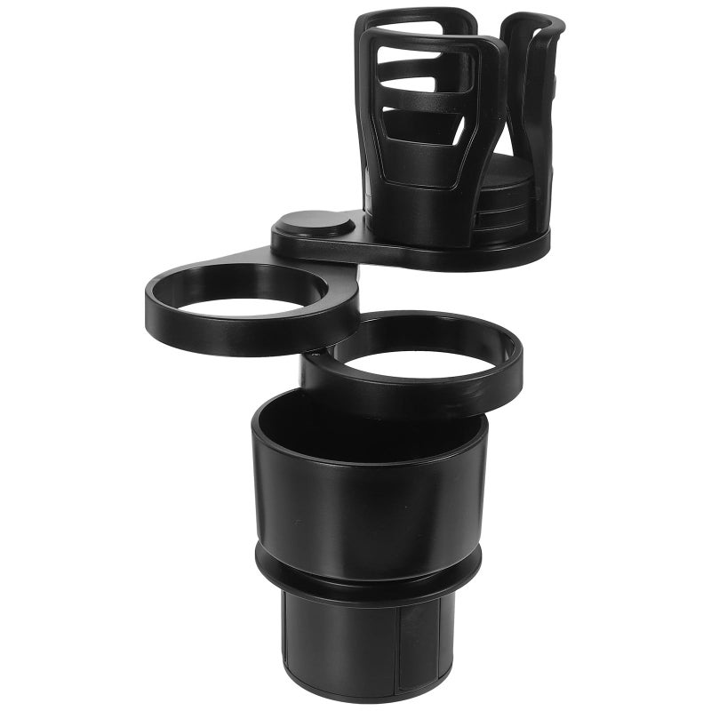 360 Rotation Retractable Car Cup Holder Expander Black Universal Auto Drink Bottle Holder - Image 2