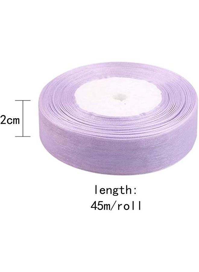 Generic 2 Rolls Organza Satin Ribbon Transparent Chiffon Ribbon for Wrapping  - Image 2