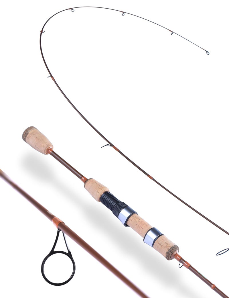 LITTMA Trout&PANFISH Ultralight Fishing Rod 2 PCS â€“ Trout, Crappie, Panfish Micro Spinning Rods â€“ Brown Carbon Fiber Blank, Cork Handle â€“ for Beginners â€“ 5â€™6â€/6â€™/6â€™6â€/7â€™ - Image 1