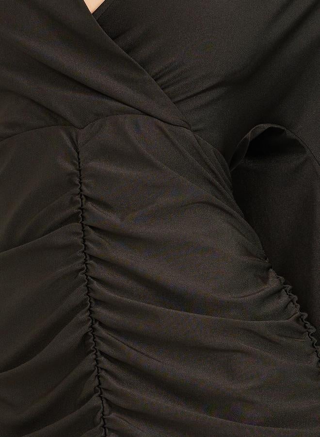 ستايلي فستان بتصميم غير متماثل مع كسرات - Image 5