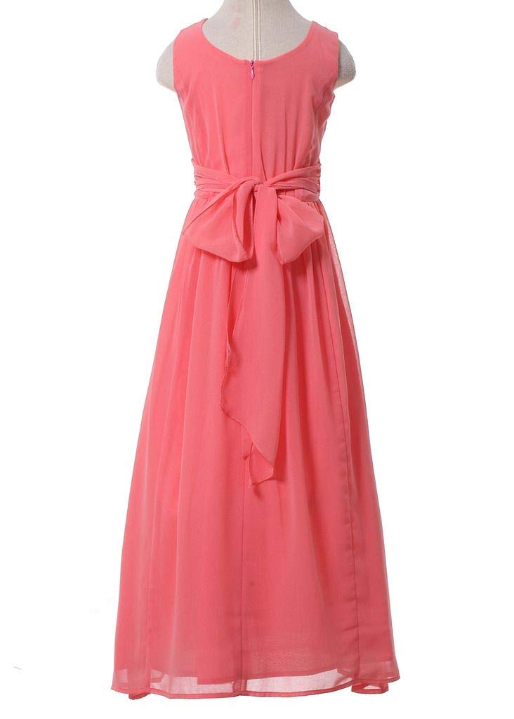Happy Rose Flower Girl's Dress Party Dresses Juniors Long Bridesmaid Dress Coral 16 - Image 4