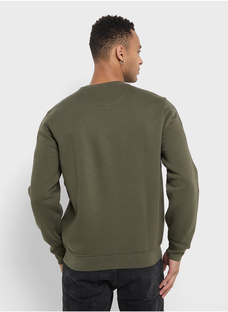 GUESS Crew Neck Logo Detailed Sweatshirt  - Image 2