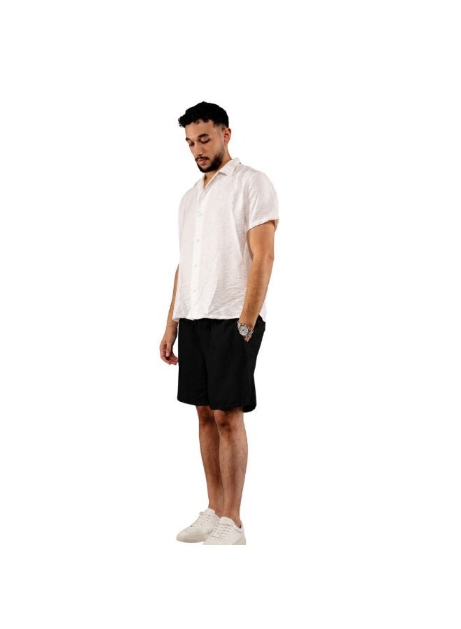 Linen short for men available in (beige , black & white) - Image 1