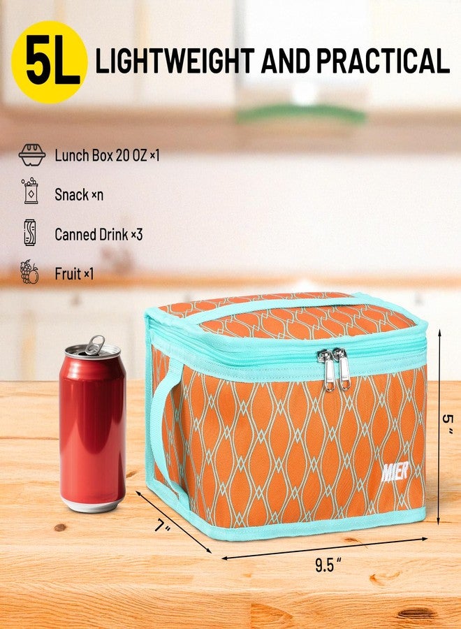 MIER Insulated Lunch Bag - Compact & Portable Thermal Box Adults, Perfect for Work School Travel (Orange) - Image 4