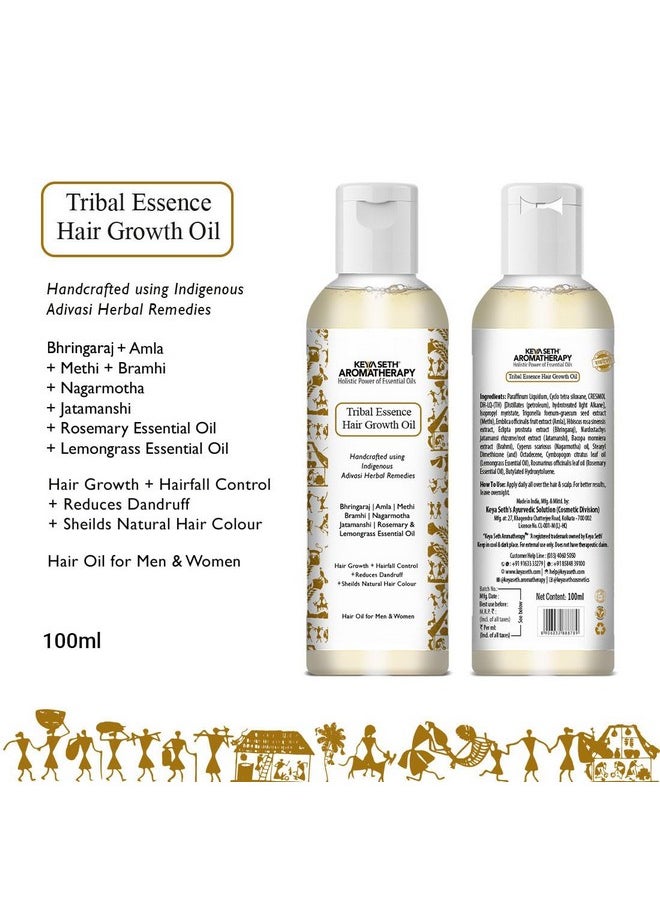 Keya Seth Aromatherapy - Keya Seth Aromatherapy Tribal Essence Hair Growth Oil, Adivasi Herbal Hair Oil, Bhringraj, Amla, Methi, Rosemary, Reduces Dandruff For Men & Women 100Ml - Image 1