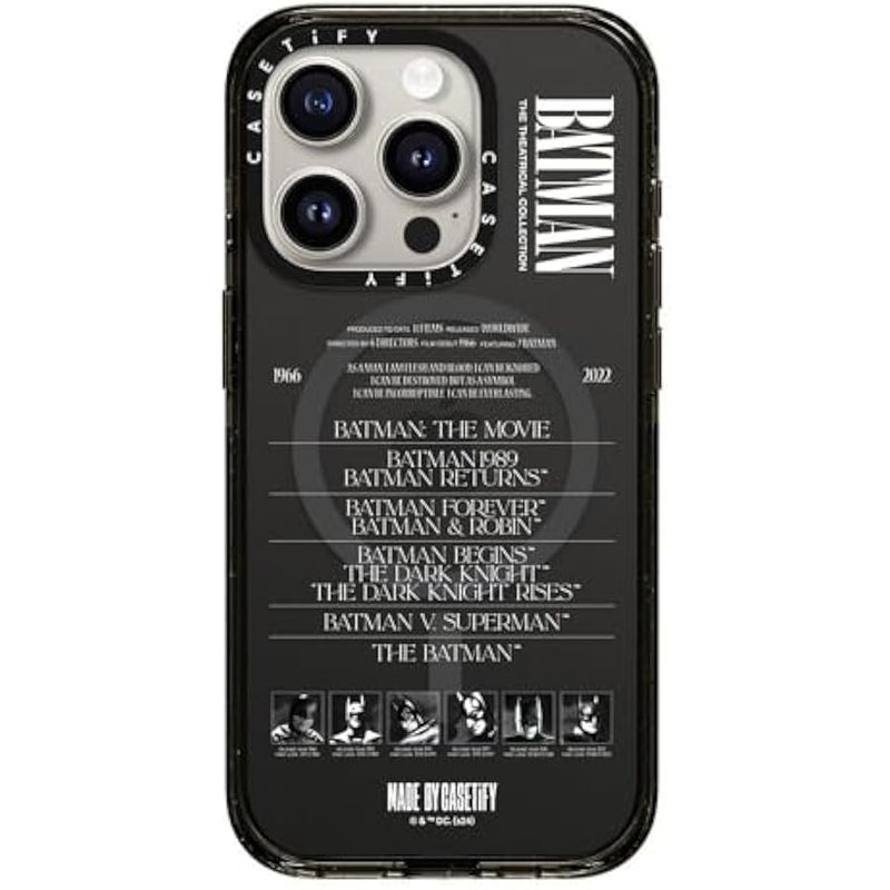 Casetify Impact iPhone 15 Pro Case 【Batman Co-Lab / 4X Military Grade Drop Tested / 8.2ft Drop Protection/Compatible with Magsafe】 - A Hero Can be Anyone - Clear Black - Image 1