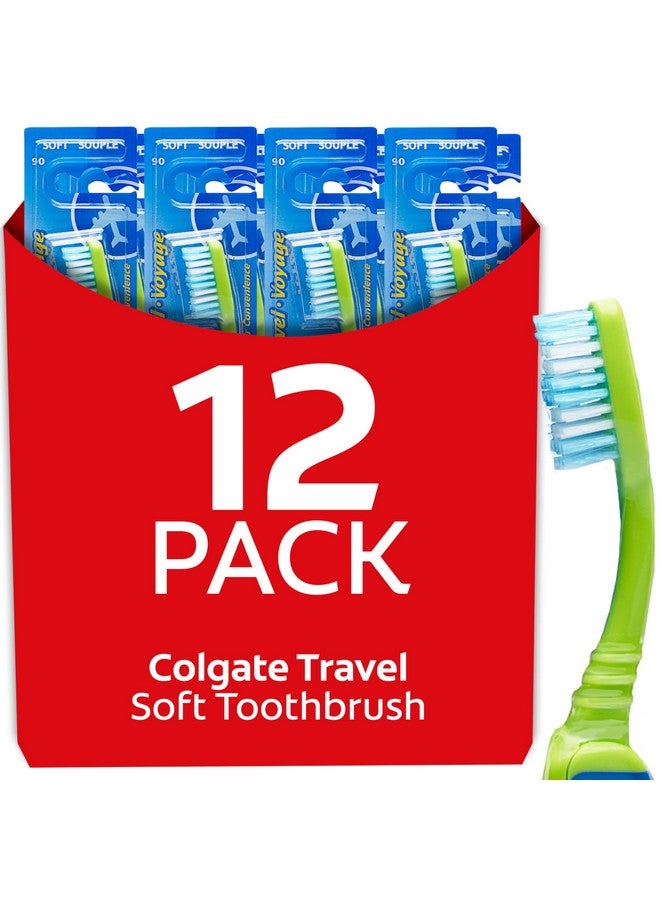 كولجيت فرشاة أسنان كولجيت للسفر، ناعمة، عبوة من 12 قطعة - Image 1