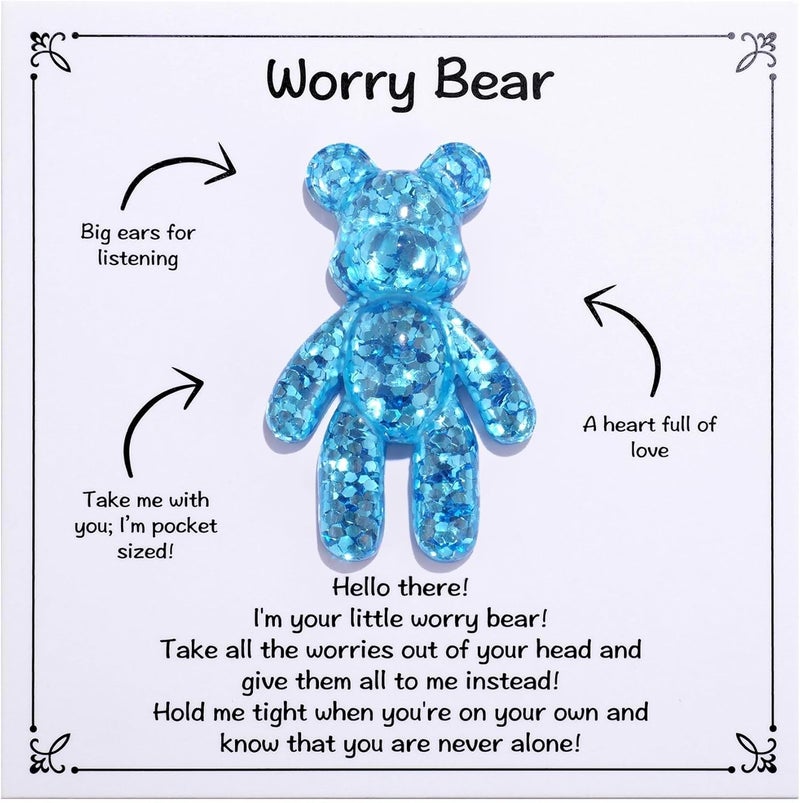 Aesnefe Pocket Bear Hug, Anxiety & Stress Relief Gift, Autism Fidget Toy, Blue - Image 1