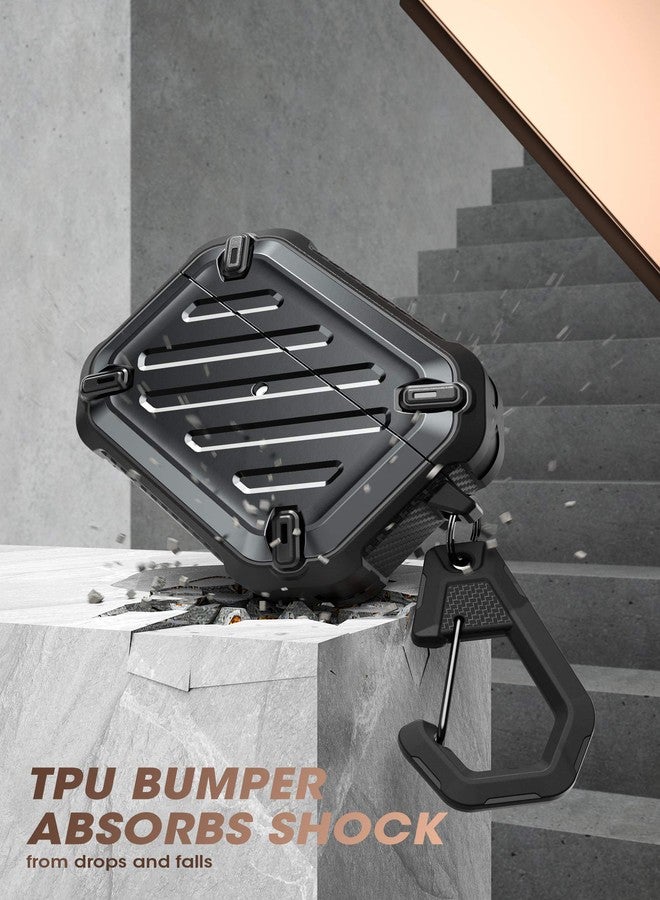 SUPCASE Unicorn Beetle Pro Series Case Designed for Airpods Pro (2023/2022/2019), Full-Body Rugged Protective Case with Carabiner for AirPods Pro 2nd generation / 1st generation (Black) - Image 2