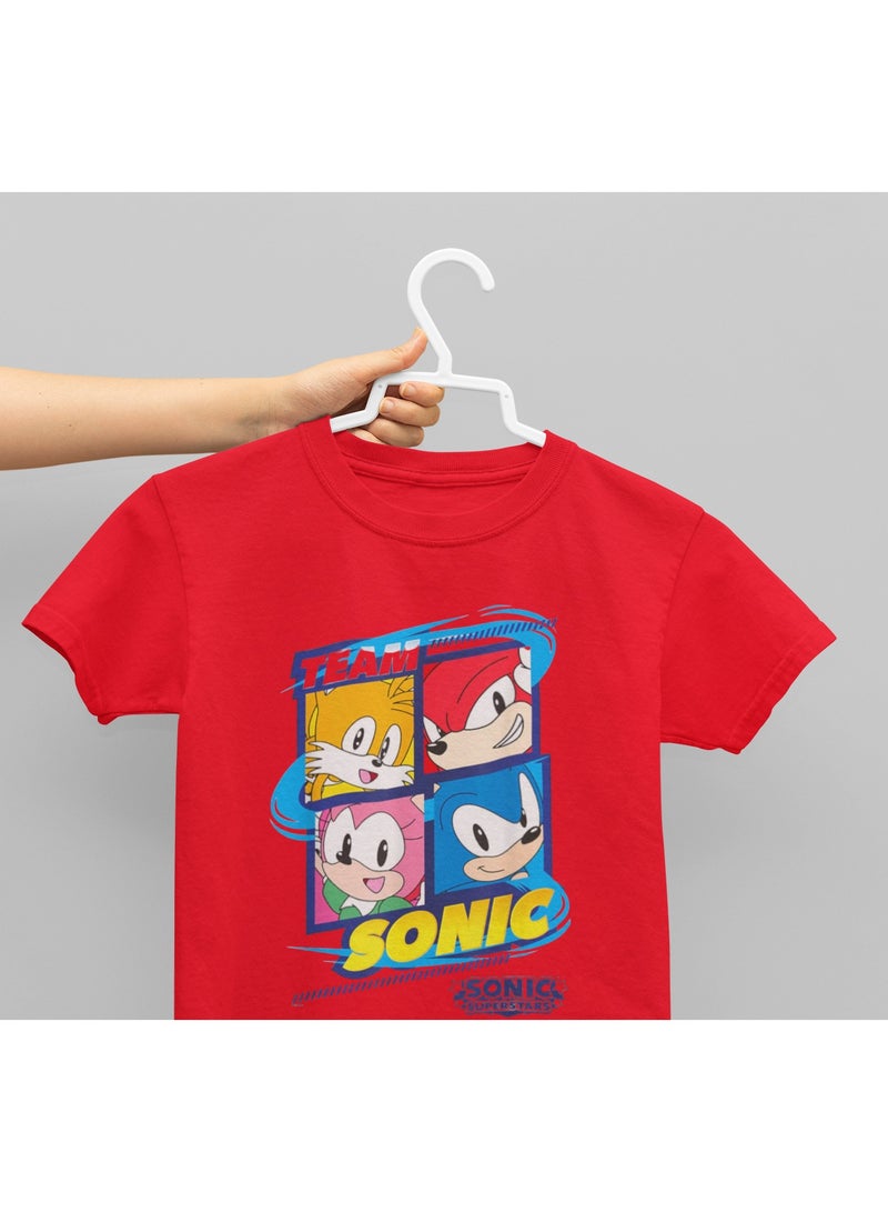 ZOOM Sonic T-Shirt for Kids with Action Pose and Speed Effects