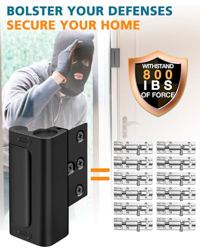 WINONLY Home Security Door Reinforcement Lock - Child Proof Door Locks for Front Door Child Safety Lock High Door Locks for Kids Safety Withstand 800 lbs Top Flip Door Latch Lock for Inward Swinging Door - Image 2