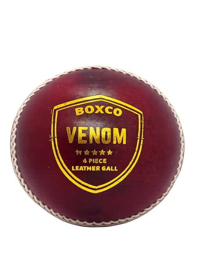 BOXCO Hand Made Cricket Leather Ball Pack of 6 Venom Red Ideal for Club T20 One Day and Test Matches Durable Four Piece Hand Stitched with Excellent Grip (Pack of 6) - Image 4