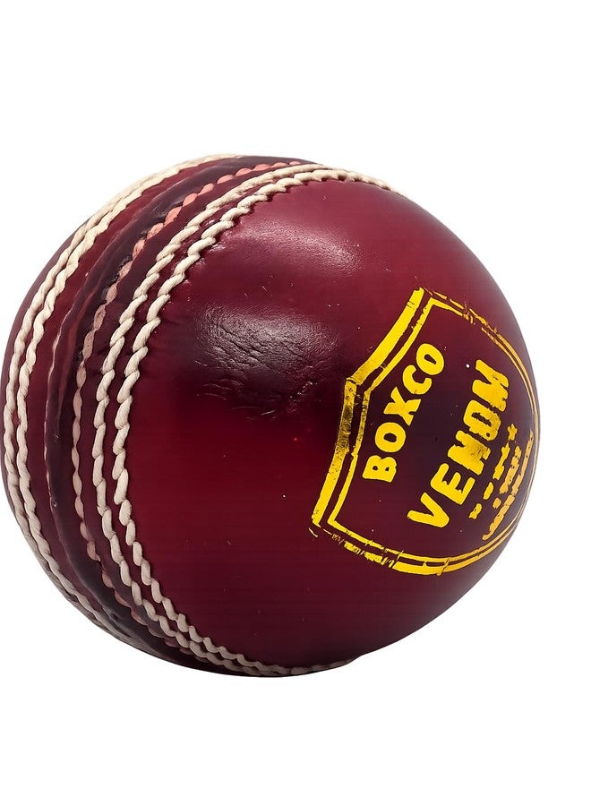 BOXCO Hand Made Cricket Leather Ball Pack of 6 Venom Red Ideal for Club T20 One Day and Test Matches Durable Four Piece Hand Stitched with Excellent Grip (Pack of 6) - Image 3