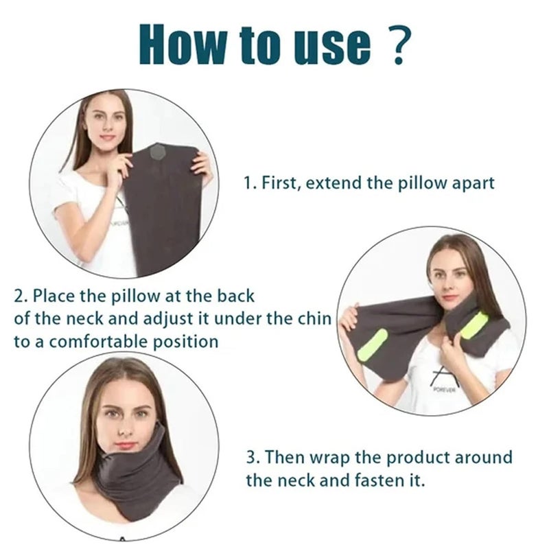 HMV MALL HMV MALL Neck Pillow for Travel Super Soft Washable Travel Pillow Lightweight Comfortable Sleeping Experience On Flight Head Rest Neck Pillow with Eye Mask Ear Bud Carrying Pouch  - Image 5