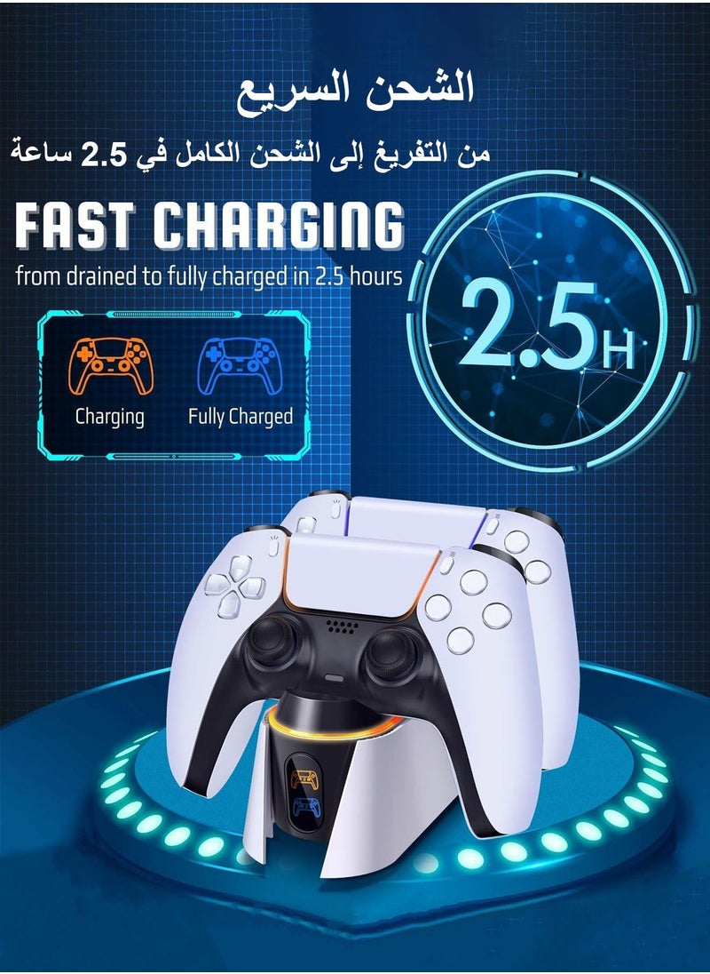 Generic - PS5 Controller Charger Station for PlayStation 5 Dualsense Controllers with LED Light Dual Stand Charger Dock, PS5 Controller Charging Station Accessories for PlayStation 5 Faceplates DualSense Edge - Image 1