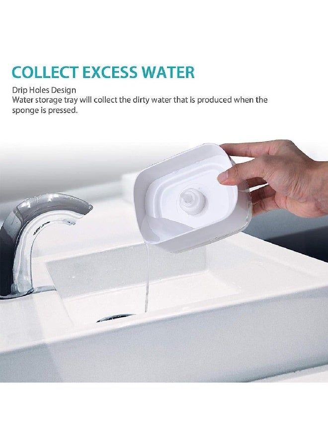 350ml 2-in-1 Kitchen Dish Soap Dispenser And Sponge Holder, Smart Kitchen Gadgets For Sink Countertop Organizer - Image 4