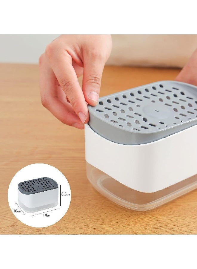 350ml 2-in-1 Kitchen Dish Soap Dispenser And Sponge Holder, Smart Kitchen Gadgets For Sink Countertop Organizer - Image 5