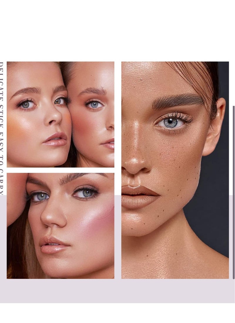 SYOSI - 4 Pack Cream Blush Highlighter Contour Stick, Non-greasy and Waterproof Contouring Stick, Long-lasting, Breathable Makeup Sticks - Image 1