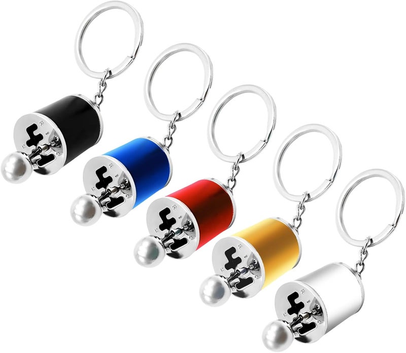 Flylin 5PCS Auto Shifter Keychain Set - Multi-Color Alloy Metal Key Rings - Image 1