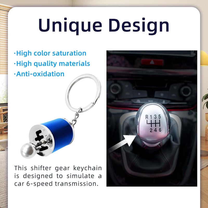 Flylin 5PCS Auto Shifter Keychain Set - Multi-Color Alloy Metal Key Rings - Image 5