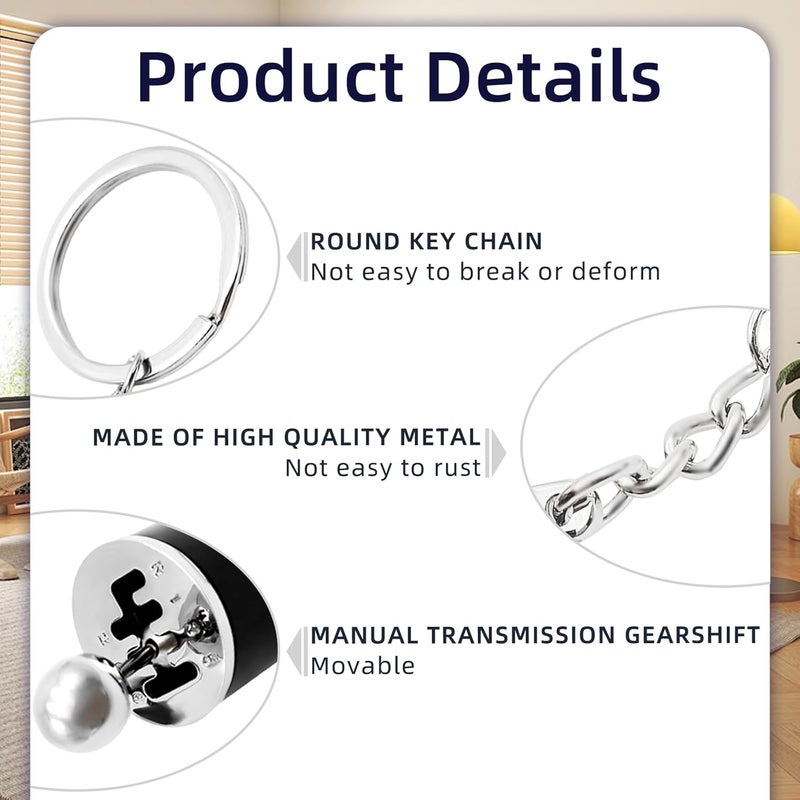 Flylin 5PCS Auto Shifter Keychain Set - Multi-Color Alloy Metal Key Rings - Image 3