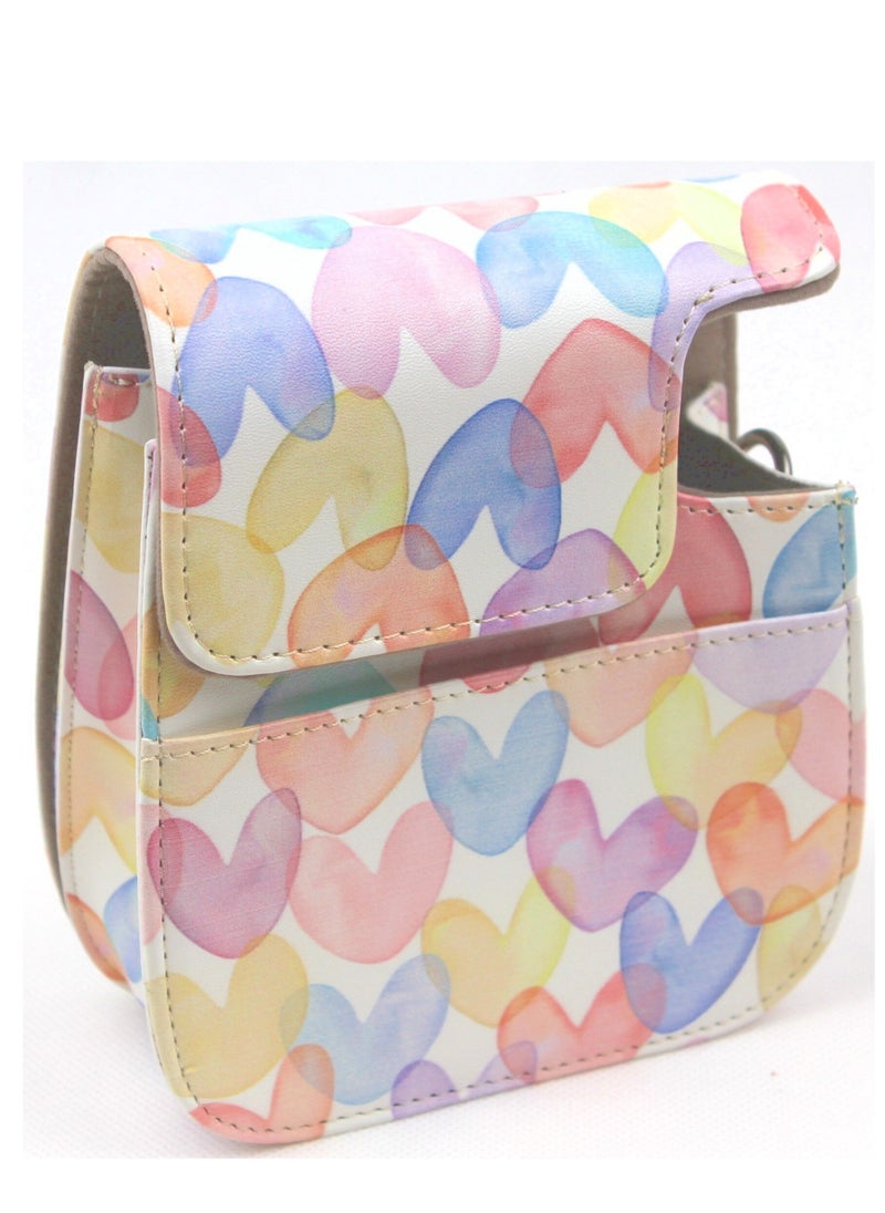 O Ozone Case for Fujifilm Instax Mini 11/12 Case PU Leather Instant Camera Cover with Adjustable Strap [ Designed Cover for Fujifilm Instax Mini 11/12 Instant Camera Bag ] -Hearts  - Image 2