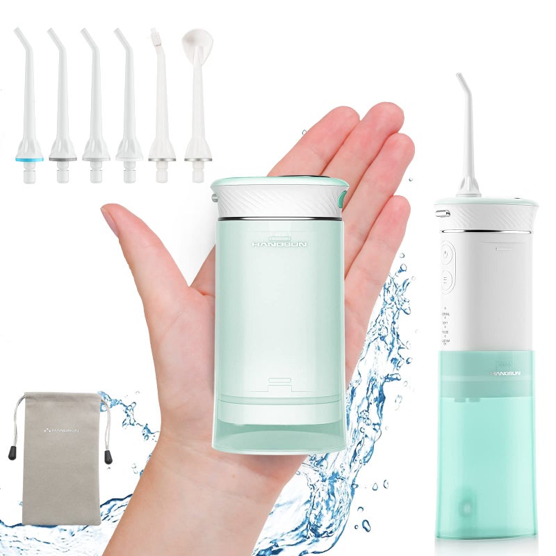 Hangsun Water Flosser Cordless Oral Irrigator Portable Teeth Cleaner HOC600 IPX7 Waterproof Electric Dental Flossers with DIY Modes 6 Jet Tips for Braces Care Travel and Home Use - Image 1