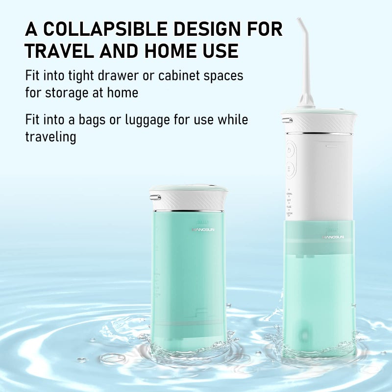 Hangsun Water Flosser Cordless Oral Irrigator Portable Teeth Cleaner HOC600 IPX7 Waterproof Electric Dental Flossers with DIY Modes 6 Jet Tips for Braces Care Travel and Home Use - Image 2