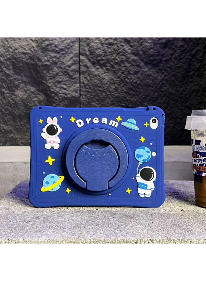 Ipad Protective Case Computer 11 Inch Case Tablet Case Mini1/234Air10.5pro Silicone Soft Case 9 Sets Of Pens-Color:360 Rabbit Spaceman Pen Slot-Applicable Model:2019/2020/2021 10.2 Inch