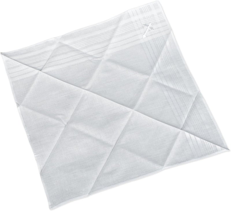 Simply Charming Boys First Holy Communion Tie and Hanky Set with Cross– Pre-tied White Tie and Folded Handkerchief Embroidered with the Cross for 1st Communion, Baptism or Confirmation - Image 2