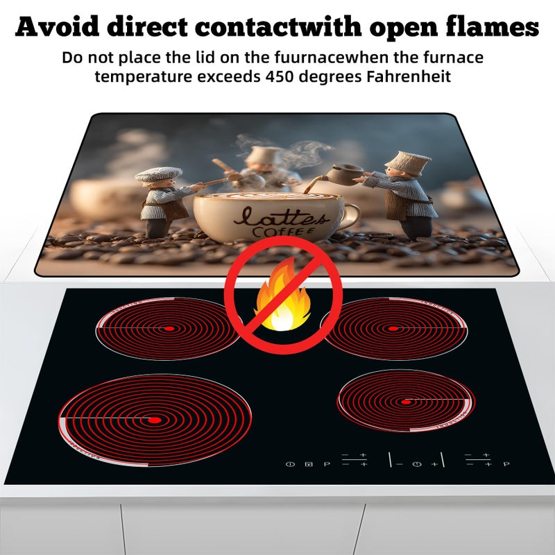 AOHMPT Multi-Design Stove Top Cover for Glass/Electric Stoves - 3-in-1 Heat-Resistant Protector Mat, Non-Slip Drying Rack 28"x20" - Image 3