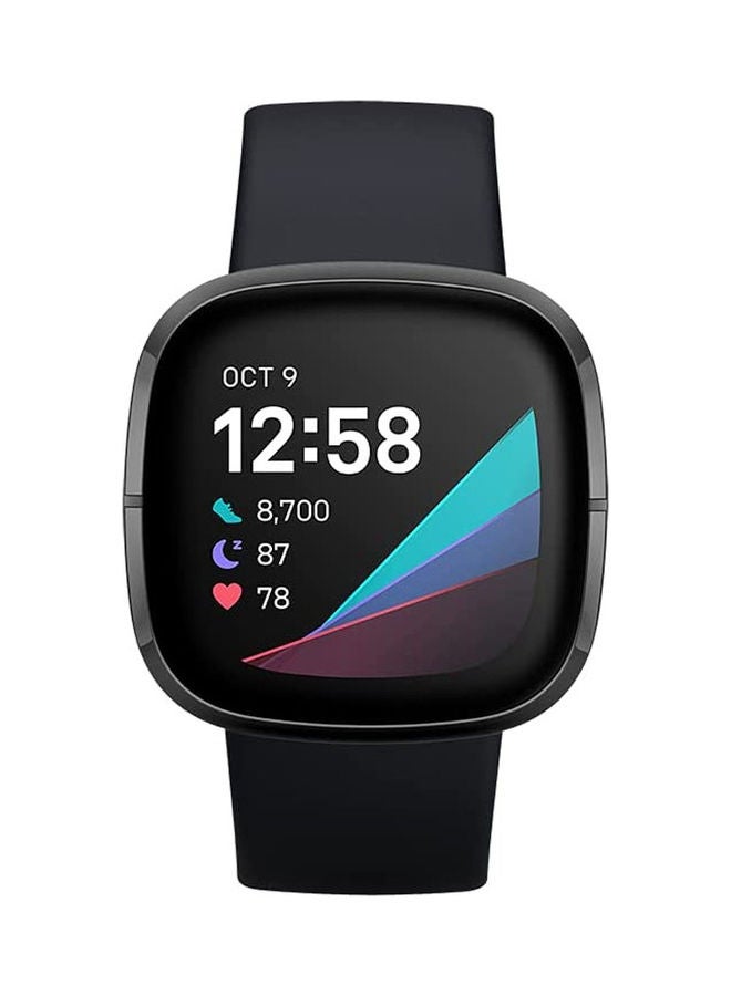 Loquat Replacement Band Silicone Sport Strap for Fitbit Versa 3/Sense SmartWatch Black - Image 2