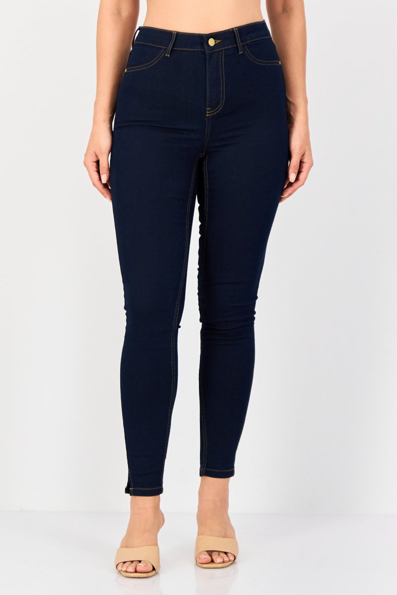 ONLY Jdy By Only Women Regular Fit Solid Stretchable Jeans, Navy - Image 1