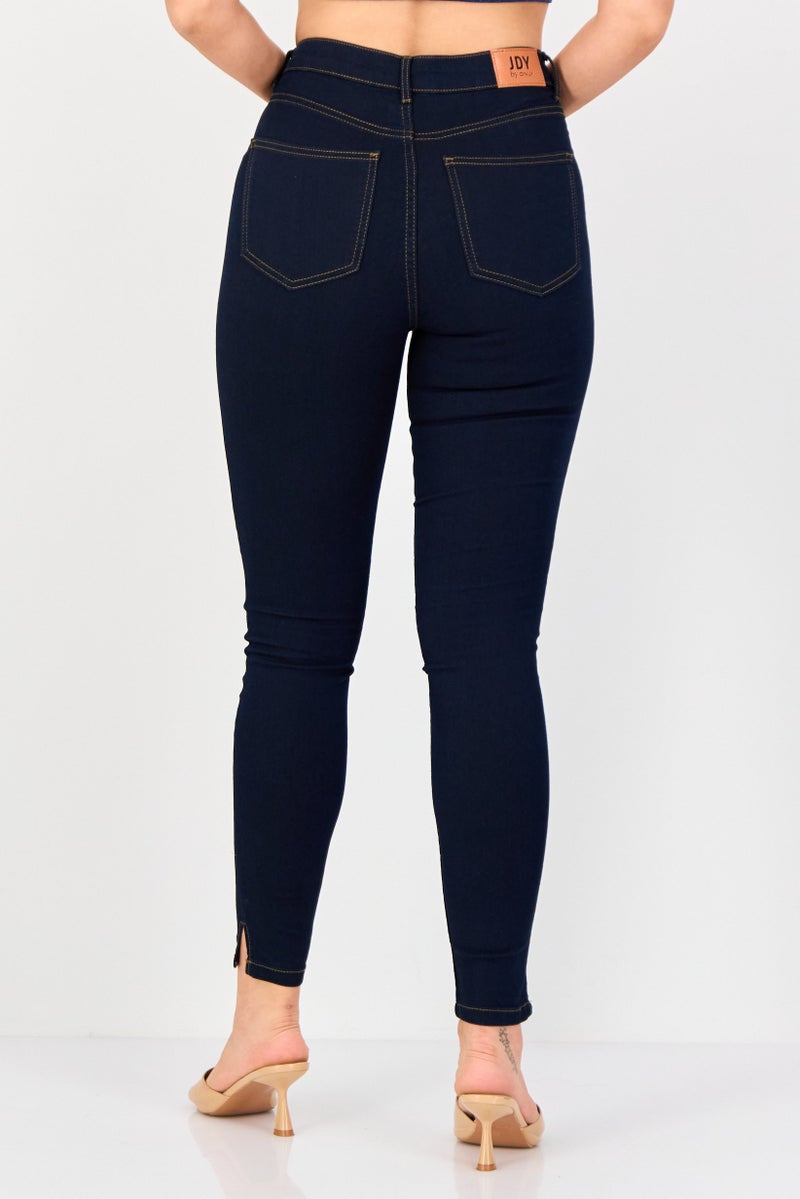 ONLY Jdy By Only Women Regular Fit Solid Stretchable Jeans, Navy - Image 3