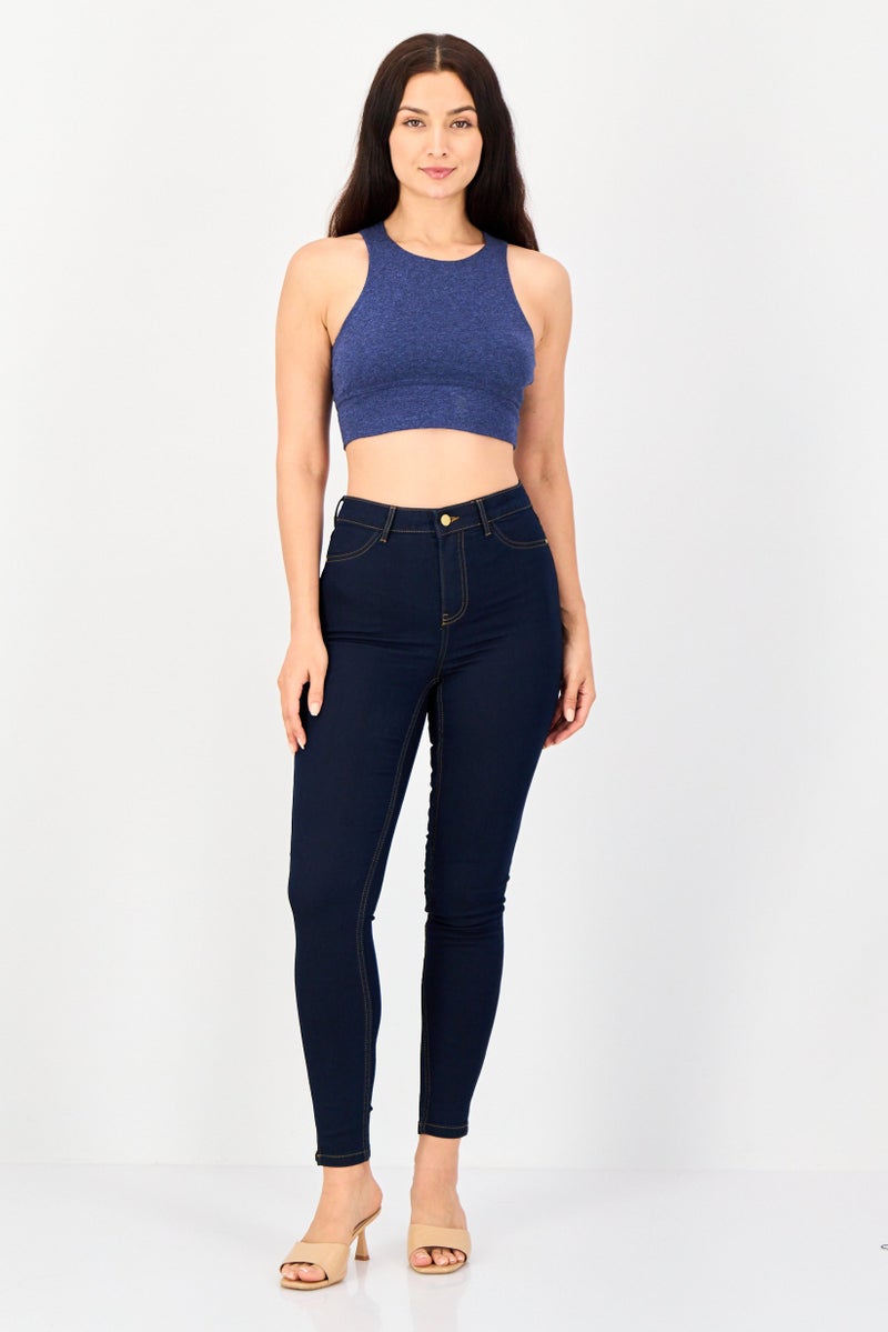 ONLY Jdy By Only Women Regular Fit Solid Stretchable Jeans, Navy - Image 4